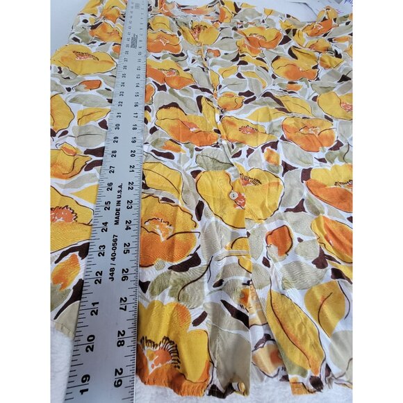 Primavera Firenze Womens Floral 3/4 Sleeve Button Down Blouse Size 3 (M/L) Italy - Picture 8 of 8